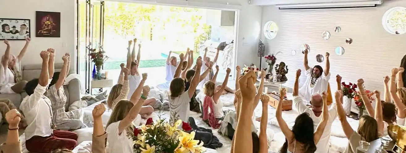 Group of people with raised fists.